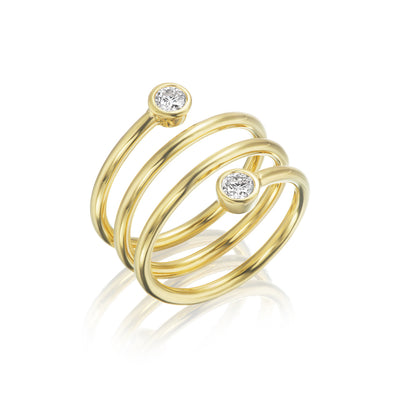Diamond Bezel Spiral Ring