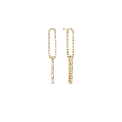Diamond Paperclip Earrings