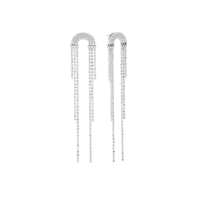 Pave Rainbow Disco Dangle Earrings