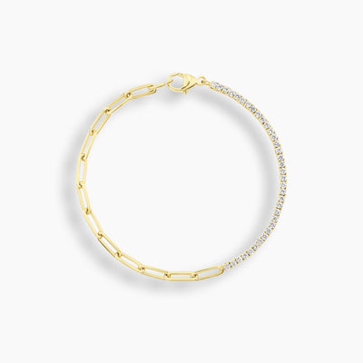 Diamond Paperclip Tennis Statement Bracelet