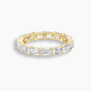 East West Emerald Cut Diamond Eternity Band