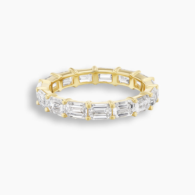 East West Emerald Cut Diamond Eternity Band