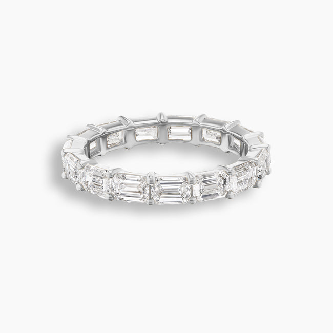 East West Emerald Cut Diamond Eternity Band