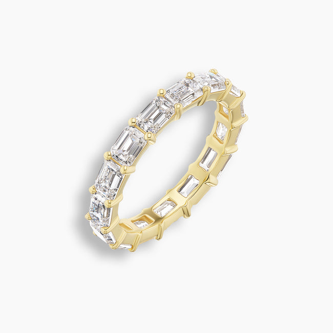East West Emerald Cut Diamond Eternity Band