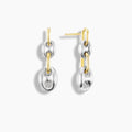 Mixed Metal Puffed Mariner Earrings