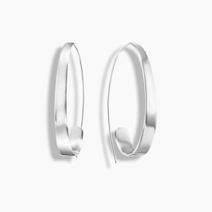 Sterling Silver Flat Hoop Earrings