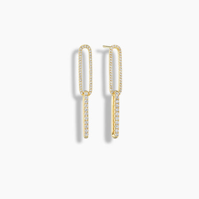 Diamond Paperclip Earrings