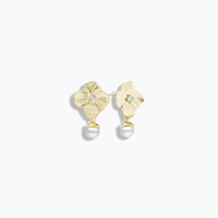 Flower Power Pearl Diamond Earrings