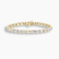 Emerald Cut Diamond Bezel Tennis Bracelet