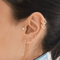 Bezel Diamond Chain Drop Earring Jacket