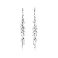 Sterling Silver Feather Chain Fringe Earrings