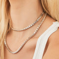 Collar de cadena tipo caja de plata de ley