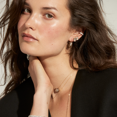 Oval Diamond Bezel Studs