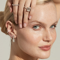 Radiant Cut Bezel Diamond Drop Earrings