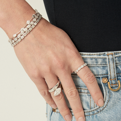 East West Oval Cut Diamond Eternity Band