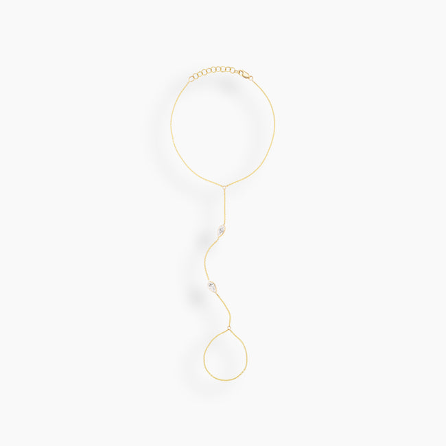 Pear Cut Bezel Diamond Hand Chain