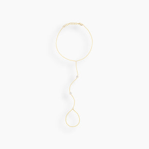 Round Cut Bezel Diamond Hand Chain