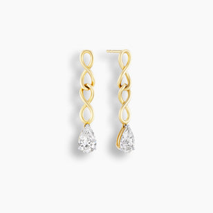 Infinity Pear Cut Diamond Drops Earrings