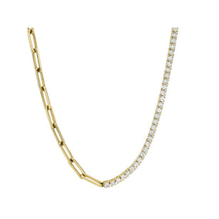 Kate Mara x KBH Diamond Paperclip Tennis Statement Necklace