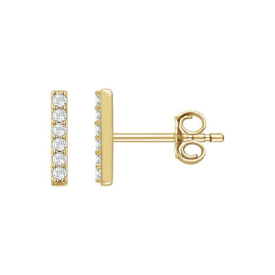 Pendientes con barra de diamantes mini Kate Mara x KBH
