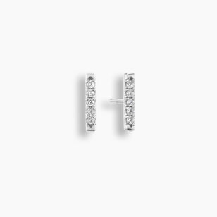 Kate Mara x KBH Sterling Silver Mini Diamond Bar Studs