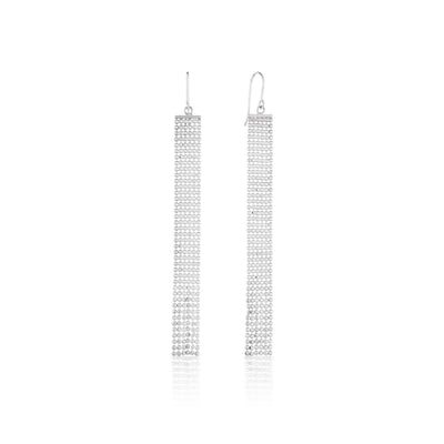 Sterling Silver Multi Row Bead Chain Earrings
