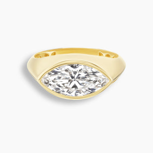 Marquise East West Bezel Pinky Ring