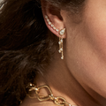 Pear Diamond Ear Climber