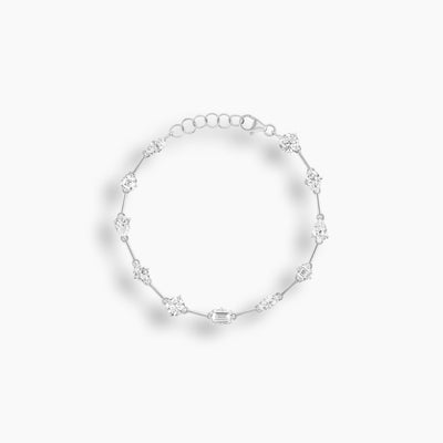 Mixed Shape Diamond Tennis Bracelet