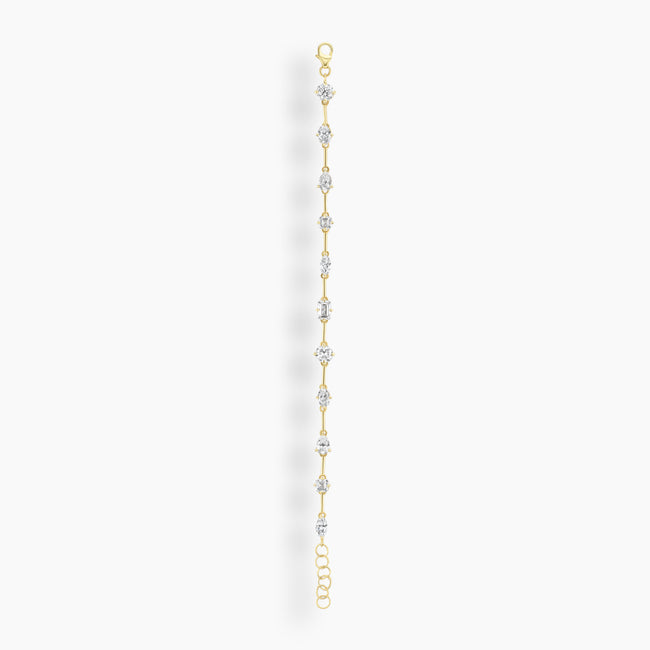 Mixed Cut Diamond Tennis Bracelet