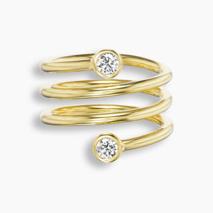 Diamond Bezel Spiral Ring