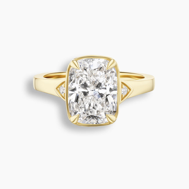 4.02 ct. Cushion Cut Bezel Diamond Engagement Ring