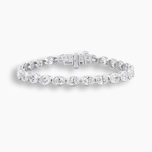 Oval Cut Diamond Bezel Tennis Bracelet