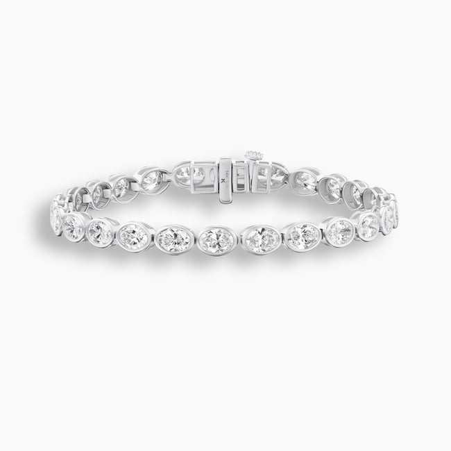 Oval Cut Diamond Bezel Tennis Bracelet