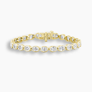 Oval Cut Diamond Bezel Tennis Bracelet