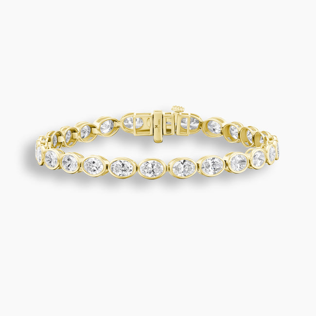 Oval Cut Diamond Bezel Tennis Bracelet