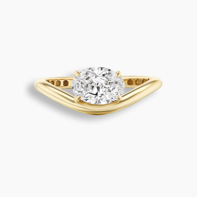 Swoop Oval Diamond Pinky Ring