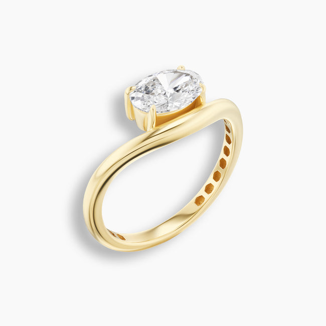 Swoop Oval Diamond Pinky Ring