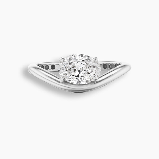 Swoop Oval Diamond Pinky Ring