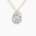 Pear Cut Diamond Bezel Necklace
