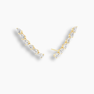 Pear Diamond Ear Climber
