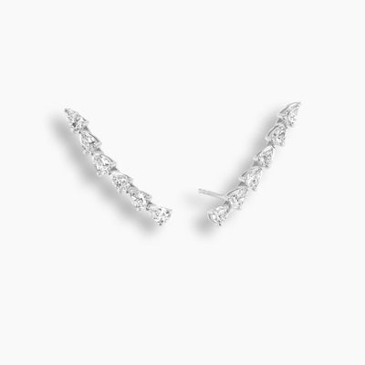 Pear Diamond Ear Climber