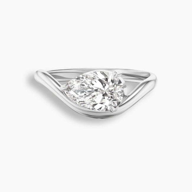 Swoop Pear Diamond Pinky Ring