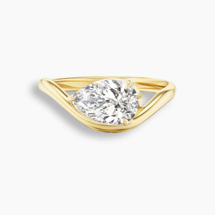 Swoop Pear Diamond Pinky Ring