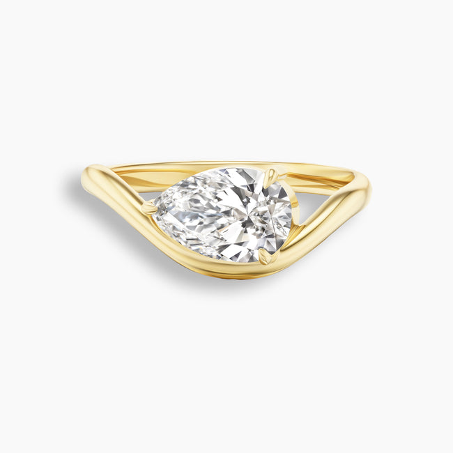 Swoop Pear Diamond Pinky Ring