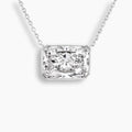 East West Radiant Diamond Bezel Necklace