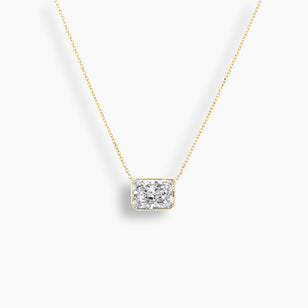 East West Radiant Diamond Bezel Necklace