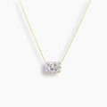 East West Radiant Diamond Bezel Necklace