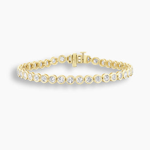 Round Cut Diamond Bezel Tennis Bracelet