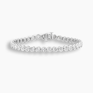 Round Cut Diamond Bezel Tennis Bracelet